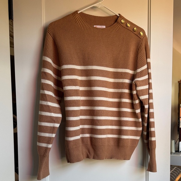 kirundo Sweaters - Brown Striped Women's Crew Neck Sweater